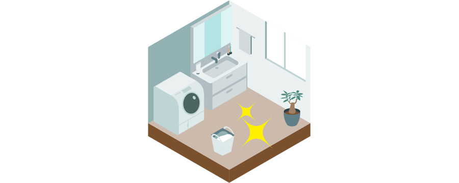 洗面所のクッションフロア張替え