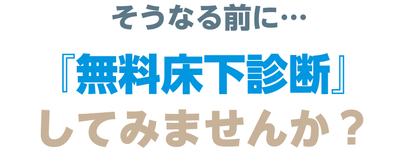 シロアリ被害が出る前に「無料床下診断」してみませんか？