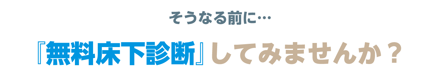 シロアリ被害が出る前に「無料床下診断」してみませんか?